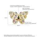 Rainbow Color Gold Plated CZ Butterfly Brass Brooch